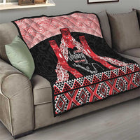 Toitu Te Tiriti O Waitangi Quilt Maori Wharenui With Taniko Motifs LT14 - Polynesian Pride