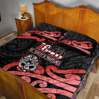 New Zealand 1840 Waitangi Day Quilt Bed Set Aotearoa Haka Mask - Red Version LT14 - Polynesian Pride