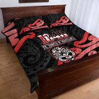 New Zealand 1840 Waitangi Day Quilt Bed Set Aotearoa Haka Mask - Red Version LT14 - Polynesian Pride