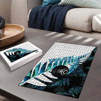 New Zealand Lawn Bowls Custom Puzzle Aotearoa Silver Fern Paua Shell LT14 - Polynesian Pride