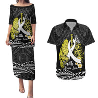 Personalised Polynesia World Lung Cancer Day Couples Matching Puletasi and Hawaiian Shirt Faith Hope Love