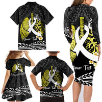 Personalised Polynesia World Lung Cancer Day Family Matching Long Sleeve Bodycon Dress and Hawaiian Shirt Faith Hope Love LT14 - Polynesian Pride