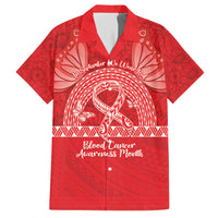 Personalised In September We Wear Red Family Matching Short Sleeve Bodycon Dress and Hawaiian Shirt Polynesia Blood Cancer Awareness LT14 Dad's Shirt - Short Sleeve Red - Polynesian Pride