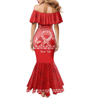 Personalised In September We Wear Red Mermaid Dress Polynesia Blood Cancer Awareness LT14 - Polynesian Pride