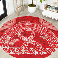 Personalised In September We Wear Red Round Carpet Polynesia Blood Cancer Awareness LT14 Red - Polynesian Pride