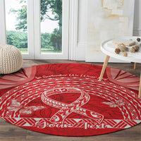 Personalised In September We Wear Red Round Carpet Polynesia Blood Cancer Awareness LT14 - Polynesian Pride