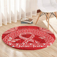 Personalised In September We Wear Red Round Carpet Polynesia Blood Cancer Awareness LT14 - Polynesian Pride