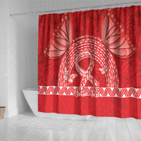 Personalised In September We Wear Red Shower Curtain Polynesia Blood Cancer Awareness LT14 - Polynesian Pride