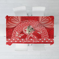 Personalised In September We Wear Red Tablecloth Polynesia Blood Cancer Awareness LT14 Red - Polynesian Pride