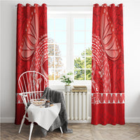 Personalised In September We Wear Red Window Curtain Polynesia Blood Cancer Awareness LT14 - Polynesian Pride