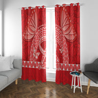 Personalised In September We Wear Red Window Curtain Polynesia Blood Cancer Awareness LT14 With Grommets Red - Polynesian Pride