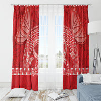 Personalised In September We Wear Red Window Curtain Polynesia Blood Cancer Awareness LT14 - Polynesian Pride