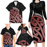 New Zealand Mangopare Tamanako Family Matching Long Sleeve Bodycon Dress and Hawaiian Shirt Aotearoa Maori LT14 - Polynesian Pride