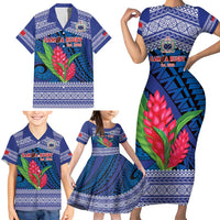 Custom Samoa Rugby Family Matching Short Sleeve Bodycon Dress and Hawaiian Shirt 2024 Go Champions Samoan Gingers LT14 - Polynesian Pride