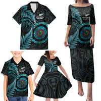 New Zealand Archery Family Matching Puletasi and Hawaiian Shirt Aotearoa Silver Fern Maori LT14 - Polynesian Pride