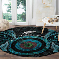 New Zealand Archery Round Carpet Aotearoa Silver Fern Maori LT14 - Polynesian Pride