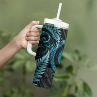 New Zealand Archery Tumbler With Handle Aotearoa Silver Fern Maori - Polynesian Pride