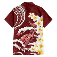 Blood Gold Polynesia Family Matching Short Sleeve Bodycon Dress and Hawaiian Shirt Polynesian Frangipani With Sea Turtles LT14 - Polynesian Pride