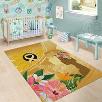 Polynesia Childhood Cancer Awareness Area Rug Be Bold Go Gold Polynesian Art