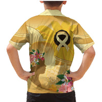 Polynesia Childhood Cancer Awareness Family Matching Mermaid Dress and Hawaiian Shirt Be Bold Go Gold Polynesian Art LT14 - Polynesian Pride