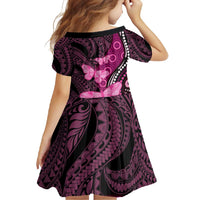 Think Pink Breast Cancer Awareness Family Matching Short Sleeve Bodycon Dress and Hawaiian Shirt Butterfly Aboriginal Mix Polynesian Pattern LT14 - Polynesian Pride