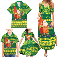 Cook Islands Christmas Family Matching Summer Maxi Dress and Hawaiian Shirt Surfing Santa Mere Kiritimiti LT14 - Polynesian Pride