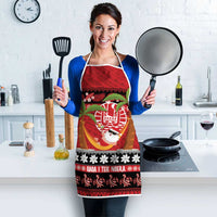 French Polynesia Christmas Apron Tiare Chilling Santa Oaoa I teie Noera - Polynesian Pride