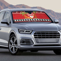 French Polynesia Christmas Auto Sun Shade Tiare Chilling Santa Oaoa I teie Noera LT14 - Polynesian Pride