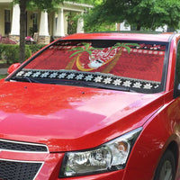 French Polynesia Christmas Auto Sun Shade Tiare Chilling Santa Oaoa I teie Noera LT14 - Polynesian Pride