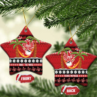 French Polynesia Christmas Ceramic Ornament Tiare Chilling Santa Oaoa I teie Noera - Polynesian Pride