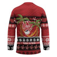 French Polynesia Christmas Hockey Jersey Tiare Chilling Santa Oaoa I teie Noera - Polynesian Pride