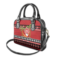 French Polynesia Christmas Shoulder Handbag Tiare Chilling Santa Oaoa I teie Noera LT14 - Polynesian Pride