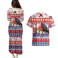 Kiribati Christmas Couples Matching Puletasi and Hawaiian Shirt Frigatebird Santa Tekeraoi n te Kiritimati LT14 - Polynesian Pride