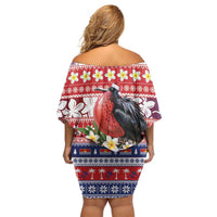 Kiribati Christmas Family Matching Off Shoulder Short Dress and Hawaiian Shirt Frigatebird Santa Tekeraoi n te Kiritimati LT14 - Polynesian Pride