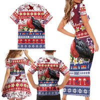 Kiribati Christmas Family Matching Short Sleeve Bodycon Dress and Hawaiian Shirt Frigatebird Santa Tekeraoi n te Kiritimati LT14 - Polynesian Pride