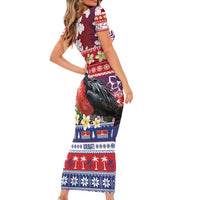 Kiribati Christmas Family Matching Short Sleeve Bodycon Dress and Hawaiian Shirt Frigatebird Santa Tekeraoi n te Kiritimati LT14 - Polynesian Pride