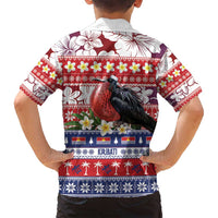 Kiribati Christmas Family Matching Summer Maxi Dress and Hawaiian Shirt Frigatebird Santa Tekeraoi n te Kiritimati LT14 - Polynesian Pride