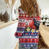 Kiribati Christmas Women Casual Shirt Frigatebird Santa Tekeraoi n te Kiritimati LT14 - Polynesian Pride