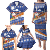 Marshall Islands Christmas Family Matching Puletasi and Hawaiian Shirt Beachy Santa Monono ilo raaneoan Nejin LT14 - Polynesian Pride