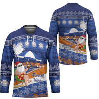 Marshall Islands Christmas Hockey Jersey Beachy Santa Monono ilo raaneoan Nejin - Polynesian Pride