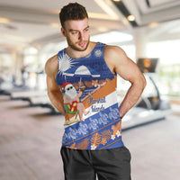 Marshall Islands Christmas Men Tank Top Beachy Santa Monono ilo raaneoan Nejin LT14 Blue - Polynesian Pride