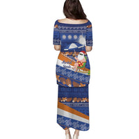 Marshall Islands Christmas Puletasi Beachy Santa Monono ilo raaneoan Nejin LT14 - Polynesian Pride