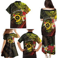 Vanuatu Christmas Family Matching Puletasi and Hawaiian Shirt Vanuatuan Pig Tusk - Meri Krismas! LT14 - Polynesian Pride