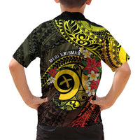 Vanuatu Christmas Family Matching Tank Maxi Dress and Hawaiian Shirt Vanuatuan Pig Tusk - Meri Krismas! LT14 - Polynesian Pride