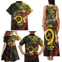 Vanuatu Christmas Family Matching Tank Maxi Dress and Hawaiian Shirt Vanuatuan Pig Tusk - Meri Krismas! LT14 - Polynesian Pride