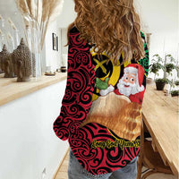 Vanuatu Christmas Women Casual Shirt Vanuatuan Conch Shell - Meri Krismas!