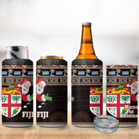 Fiji Christmas 4 in 1 Can Cooler Tumbler Fijian Masi Marau na Kerisimasi! - Brown LT14 - Polynesian Pride