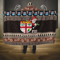 Fiji Christmas Hooded Blanket Fijian Masi Marau na Kerisimasi! - Brown