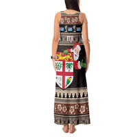 Fiji Christmas Tank Maxi Dress Fijian Masi Marau na Kerisimasi! - Brown