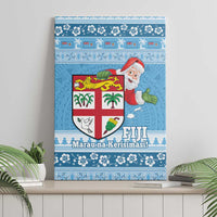 Fiji Christmas Canvas Wall Art Fijian Masi Marau na Kerisimasi! - Blue